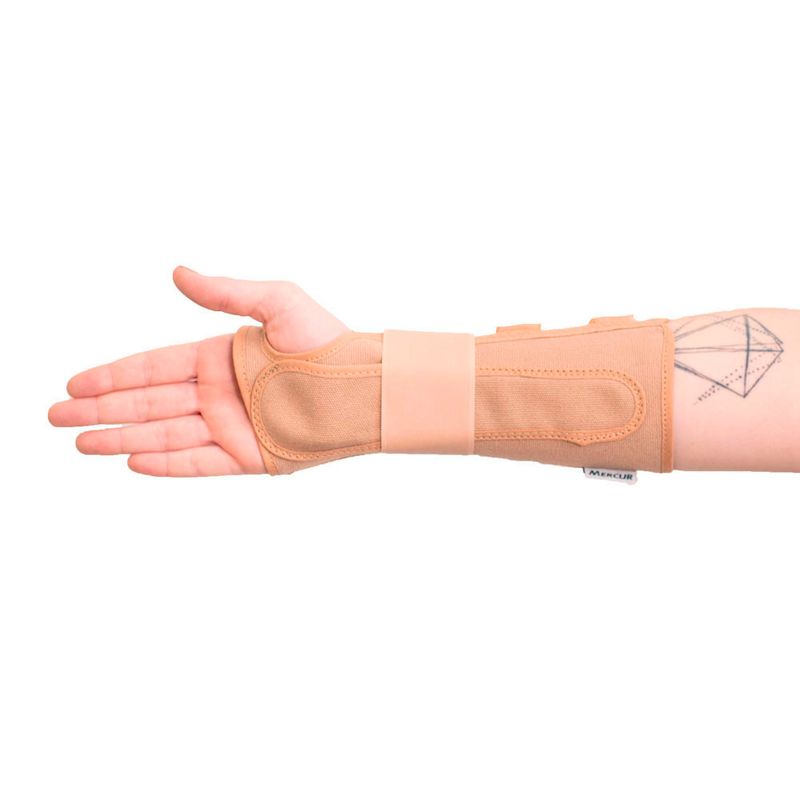 Órtese longa Mercur com tala ¿ vista da palma da mão no punho direito