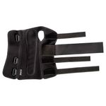 Órtese longa com tala Mercur preta ¿ vista aberta do produto para punho direito