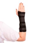 Órtese longa Mercur preta para punho direito com tala ¿ vista frontal do produto