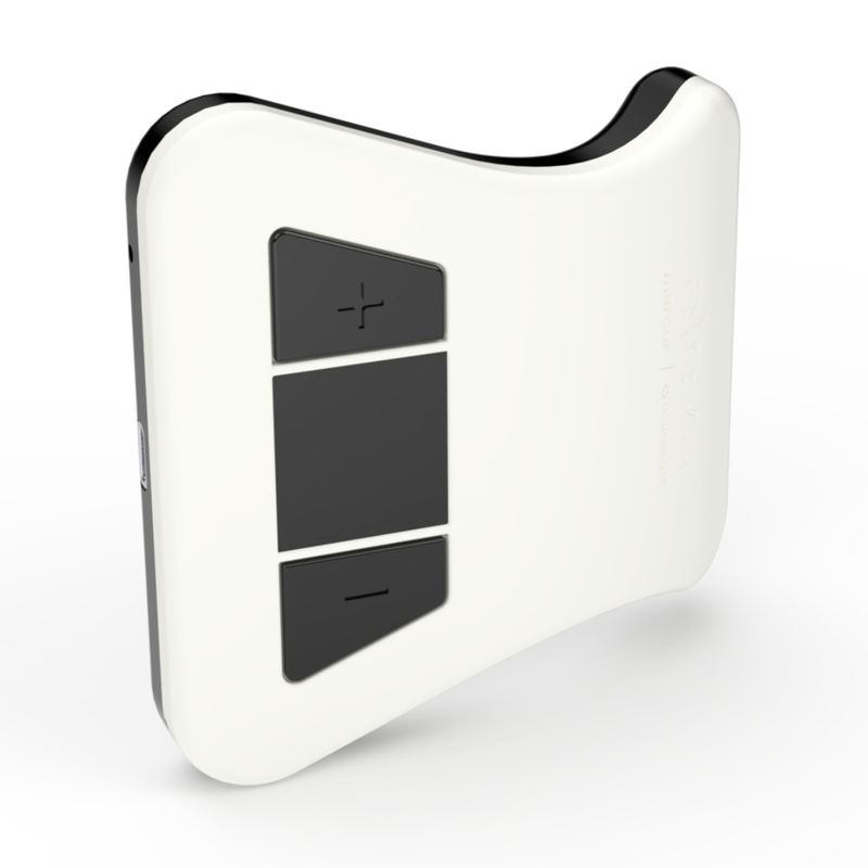 Lateral do dispositivo Eleva Neurobots Mercur com tela desligada