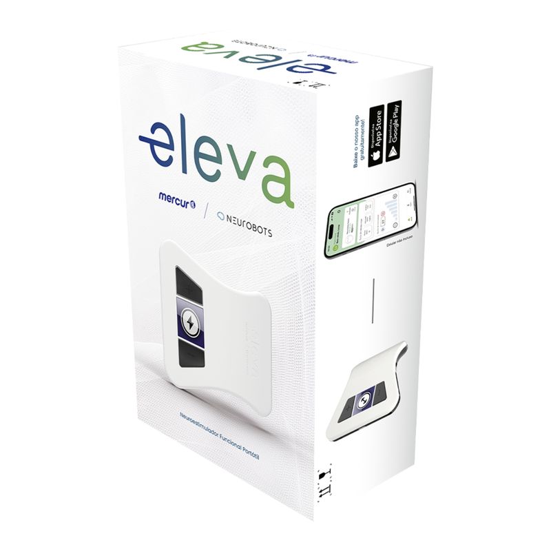 Vista lateral da embalagem do Neuroestimulador Eleva Neurobots Mercur