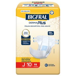 Fralda Geriátrica Derma Plus BigFral - Tamanho Juvenil - 10 unidades