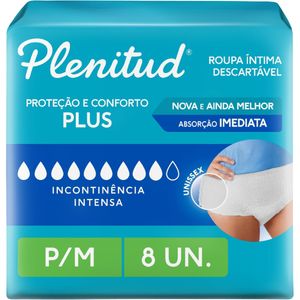 Roupa Íntima Descartável Unissex Protect Plus Plenitud - 8 unidades - P/M