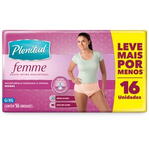 Roupa Íntima Descartável Feminina Proteção e Fresco Plenitud - 16 unidades - G/XG