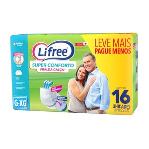 Fralda-Calça Super Conforto Lifree - Tamanho G/XG - Com 16 Fraldas