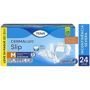 Fralda Geriátrica Tena Dermacare Slip - Tamanho M - Com 24 unidades
