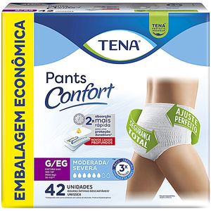 Roupa Íntima Descartável Tena Pants Confort - G/EG - Com 42 Unidades