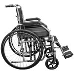 Cadeira Rodas Basic Hidrolight Visão Lateral Aço Carbono Apoios Escamoteáveis