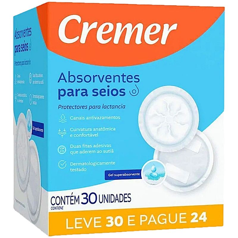absorvente-para-seios-cremer-30-unidades
