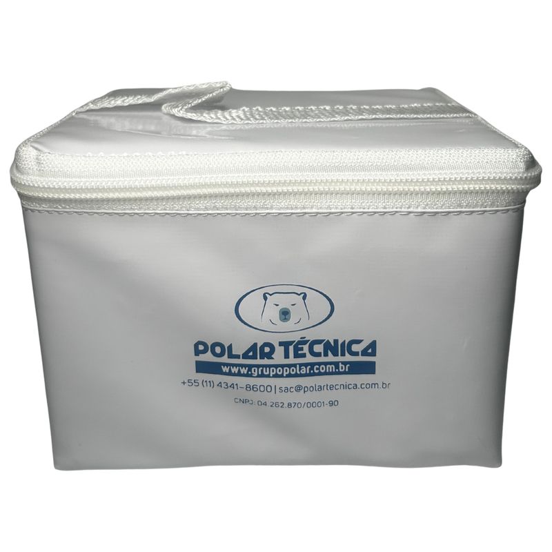 Estojo térmico Polar 1,5 L para insulina, cor branca, imagem frontal