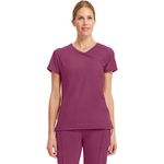 blusa-feminina-de-uniforme-medico-cherokee-cke2625a-vinho-visao-frontal