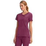 blusa-feminina-de-uniforme-medico-cherokee-cke2625a-vinho-visao-perfil2