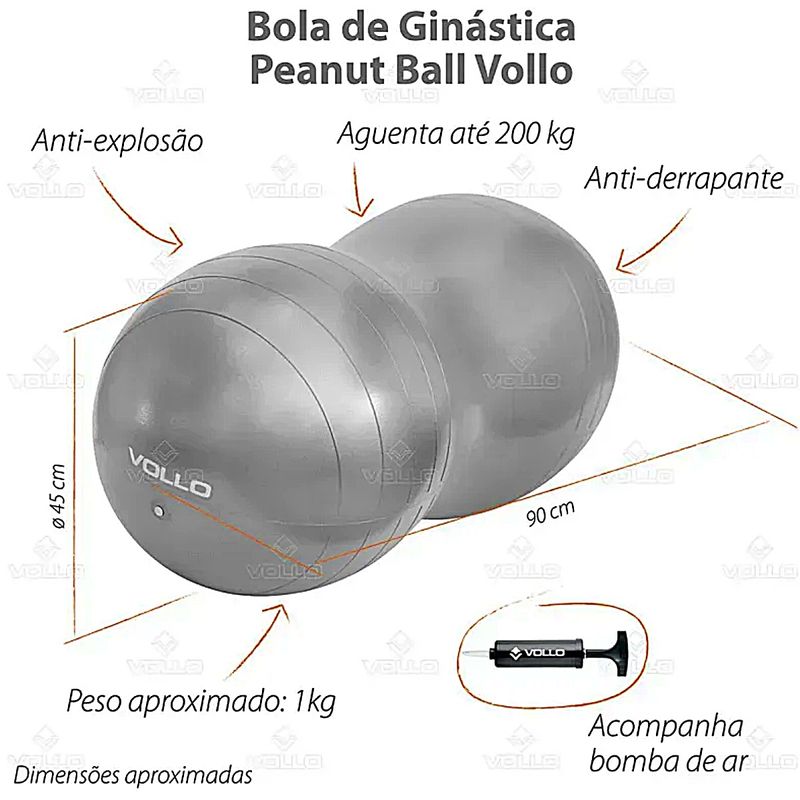 bola-feijao-para-ginastica-peanut-ball-45cm-vollo-detalhes