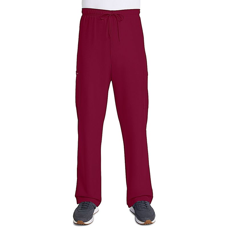 calca-unissex-de-uniforme-medico-cherokee-cke280a-vinho-visao-frontal