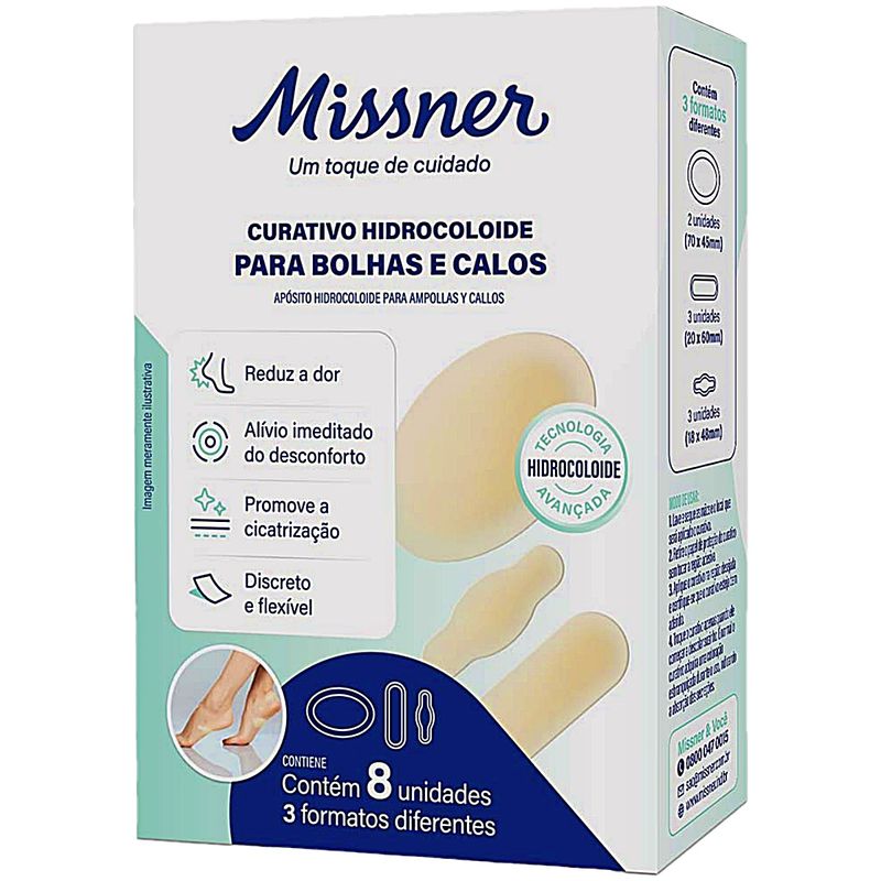 curativo-hidrocoloide-missner-calos-bolhas-8-unidades-embalagem