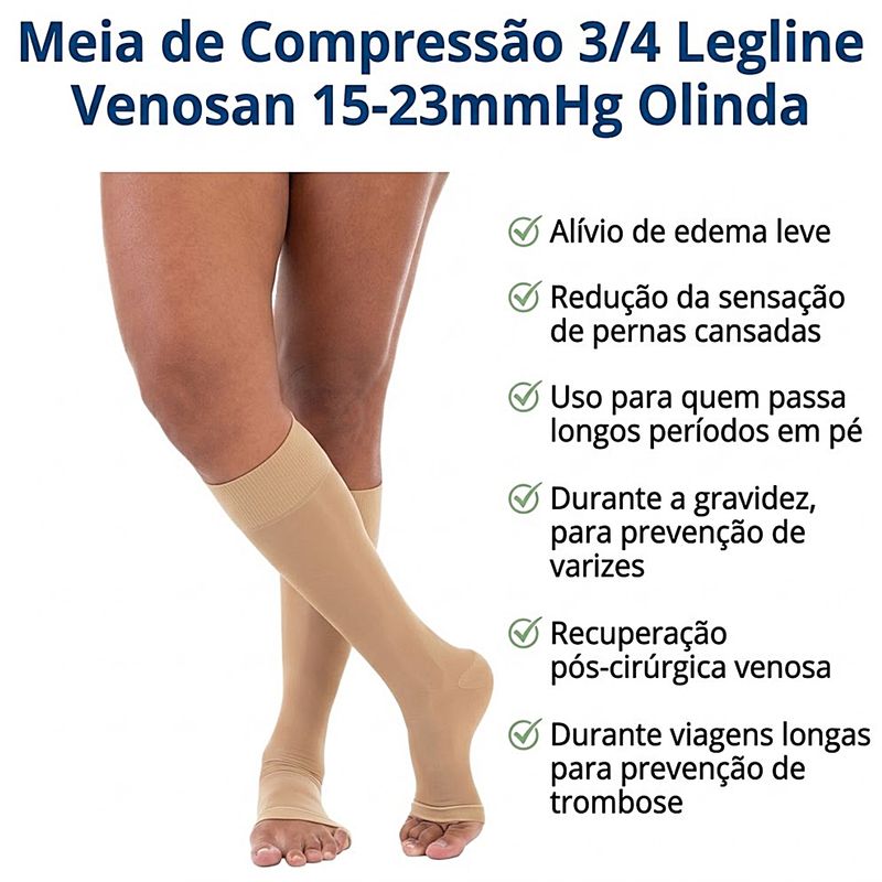 meia-compressao-3/4-legline-venosan-15-23mmhg-aberta-olinda-informacoes