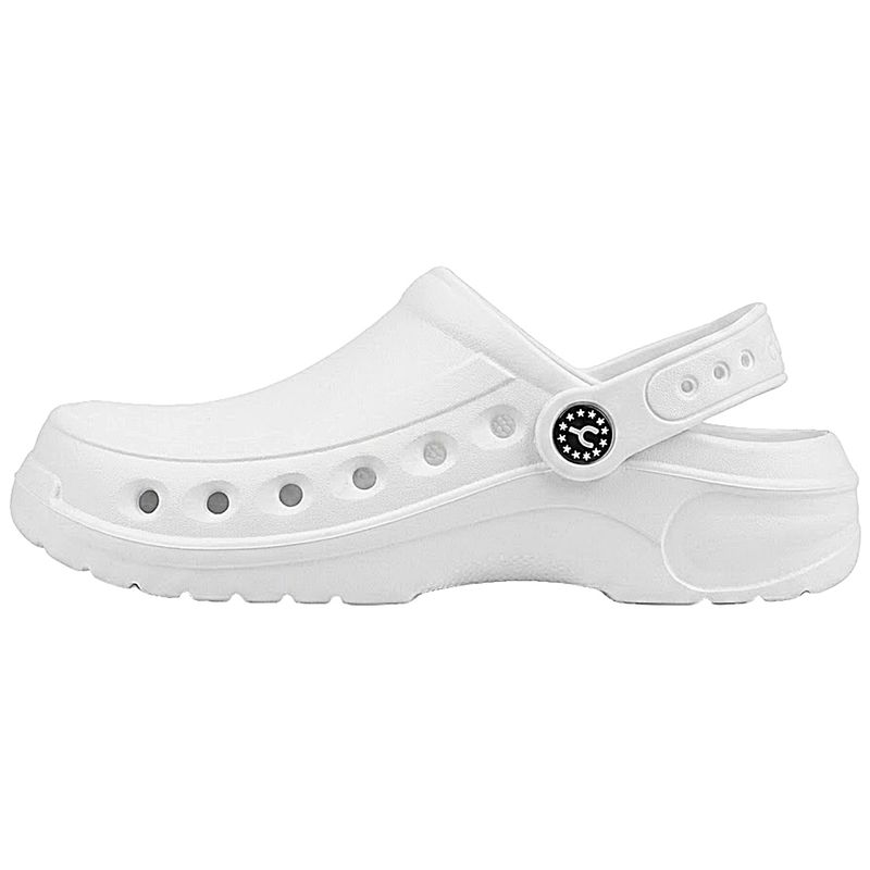 sandalia-ortopedica-clogs-antiderrapante-branca-visao-lateral