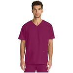 blusa-unissex-de-uniforme-medico-cherokee-cke00014a-vinho-visao-frontal