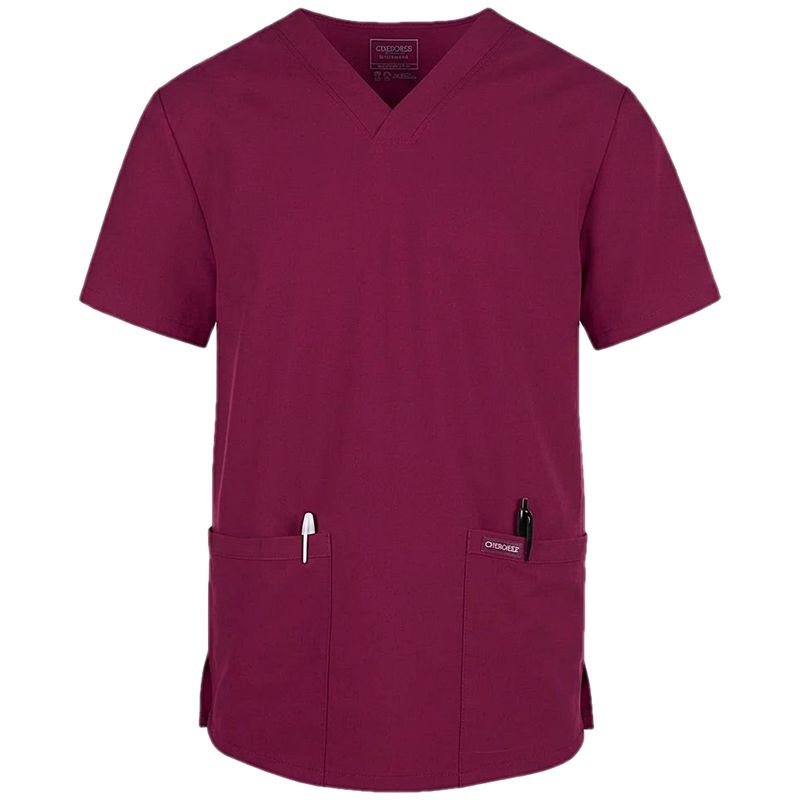 blusa-unissex-de-uniforme-medico-cherokee-cke00014a-vinho-visao-produto