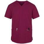 blusa-unissex-de-uniforme-medico-cherokee-cke00014a-vinho-visao-produto