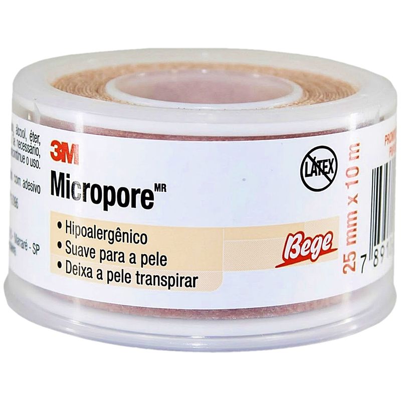 fita-micropore-solventum-25mmx10m-bege-visao-produto