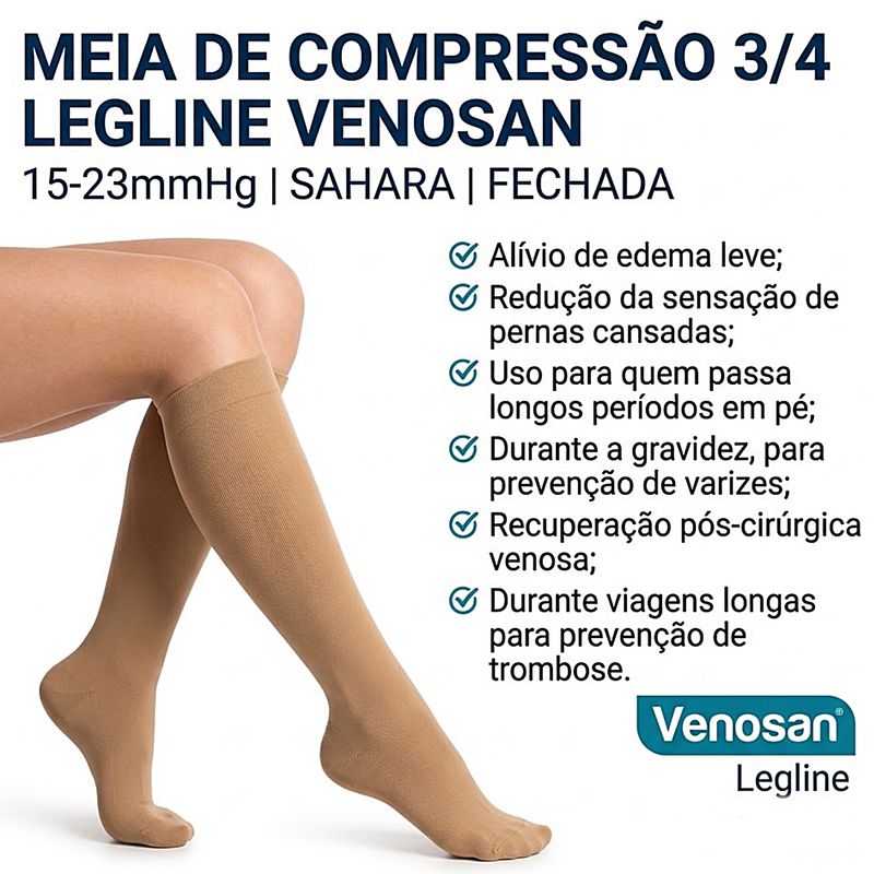 meia-compressao-3/4-legline-venosan-15-23mmhg-fechada-sahara-informacoes