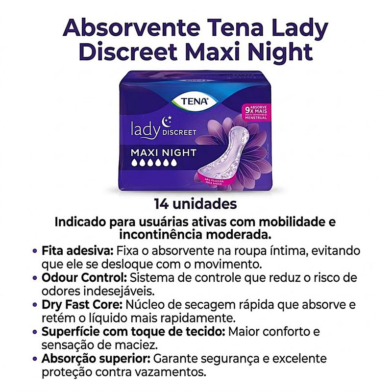 absorvente-tena-lady-discreet-maxi-night-informacoes