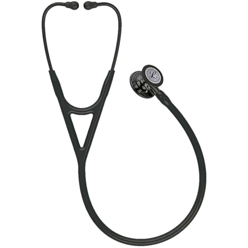 estetoscopio-littmann-cardiology-iv-preto-smoke-conector-champagne-6204-visao-produto