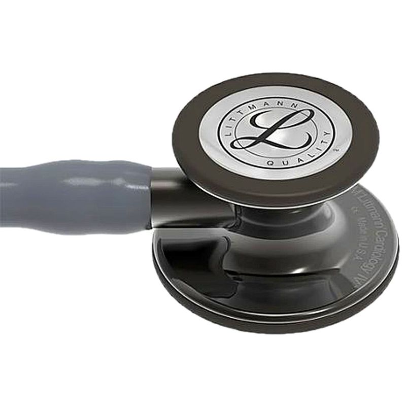 estetoscopio-littmann-cardiology-iv-3m-6238-cinza-smoke-alto-polimento-conector-preto-campanula