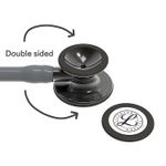 estetoscopio-littmann-cardiology-iv-3m-6238-cinza-smoke-alto-polimento-conector-preto-detalhe-campanula