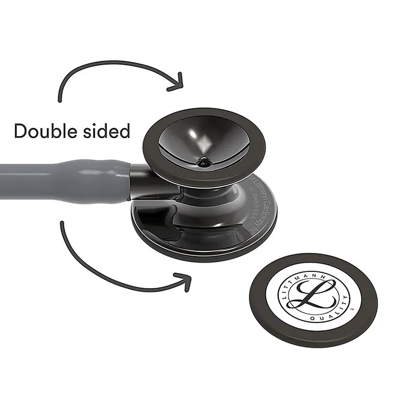 estetoscopio-littmann-cardiology-iv-3m-6238-cinza-smoke-alto-polimento-conector-preto-detalhe-campanula