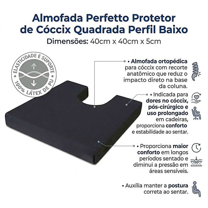 almofada-protetor-coccix-preta-40x40x5cm-perfetto-perfil-baixo-informacoes