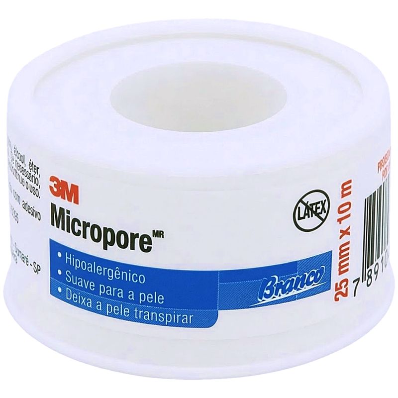 fita-medica-microporosa-micropore-solventum-branca-25mmxcmx10m-visao-produto